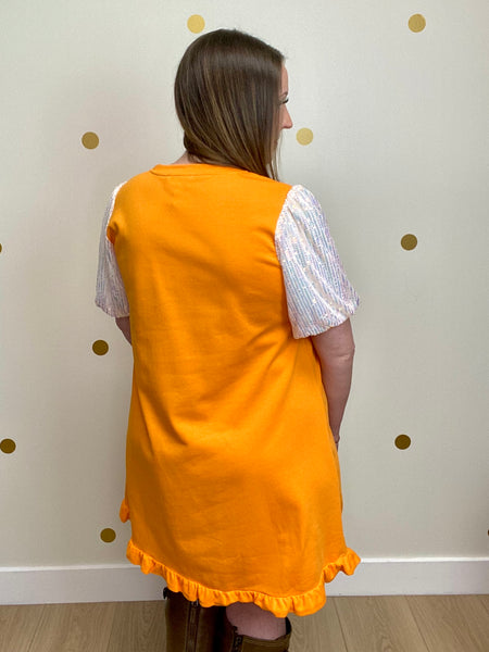 Umgee Orange Touch Down Detail Dress