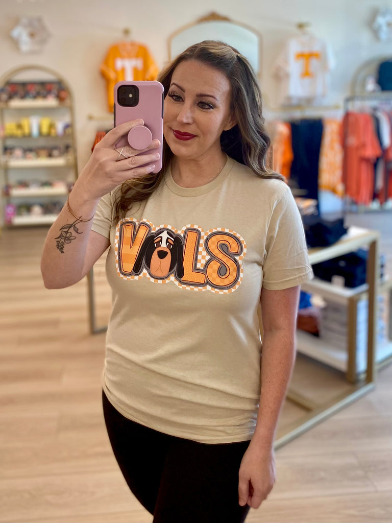 Tan Vols Checkered Smokey Tee