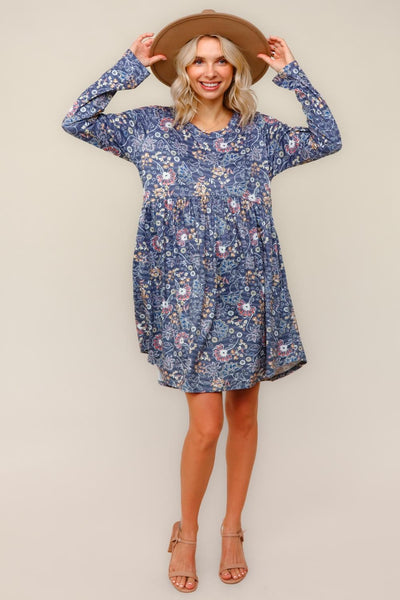Midnight Meadows Charcoal Swing Dress - Online Only!