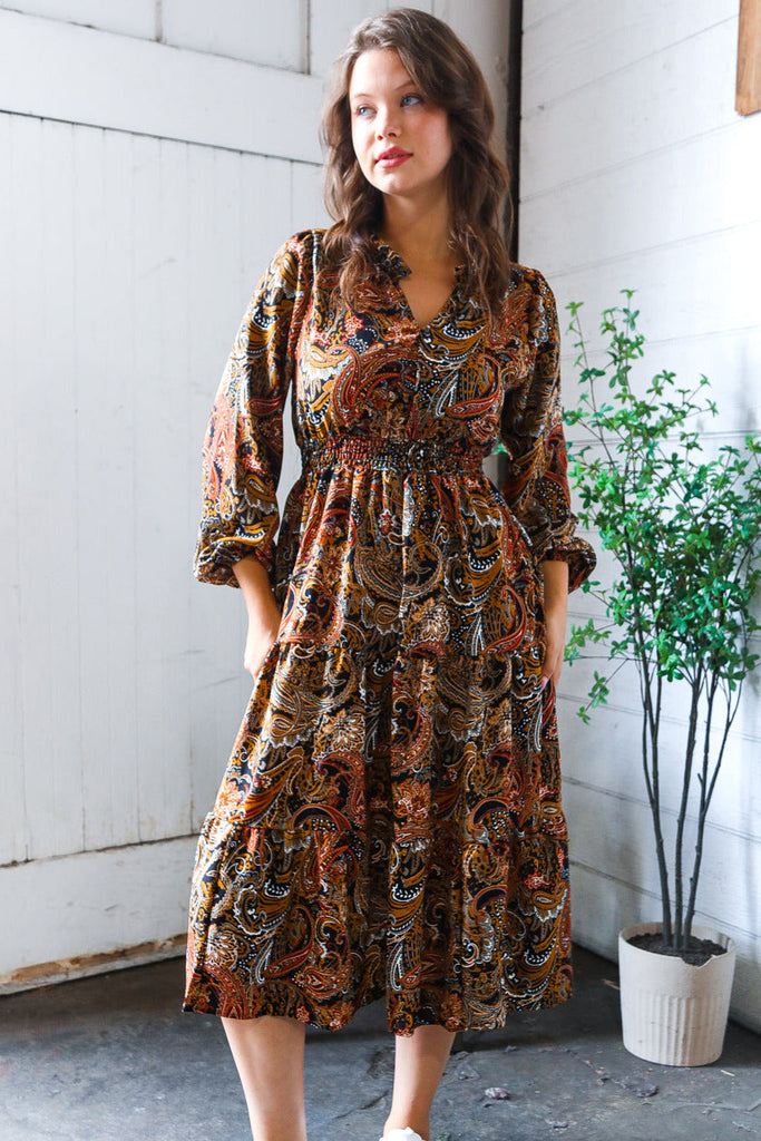 Golden Hour Glamorous Smocked Maxi Dress - Online Only!