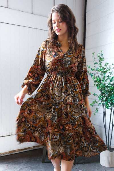 Golden Hour Glamorous Smocked Maxi Dress - Online Only!