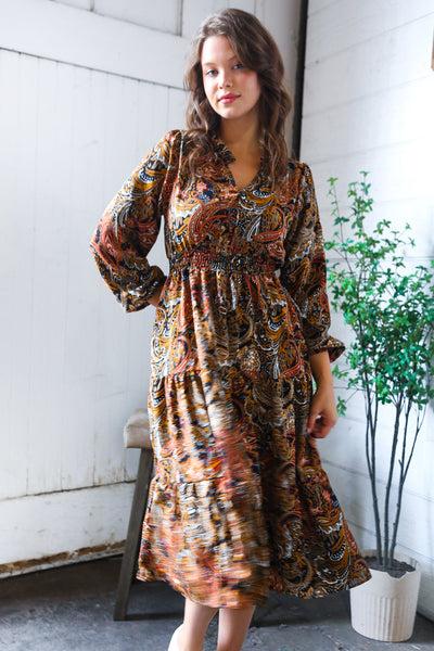Golden Hour Glamorous Smocked Maxi Dress - Online Only!