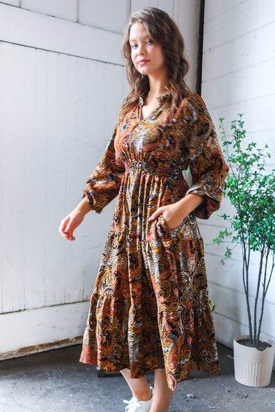 Golden Hour Glamorous Smocked Maxi Dress - Online Only!