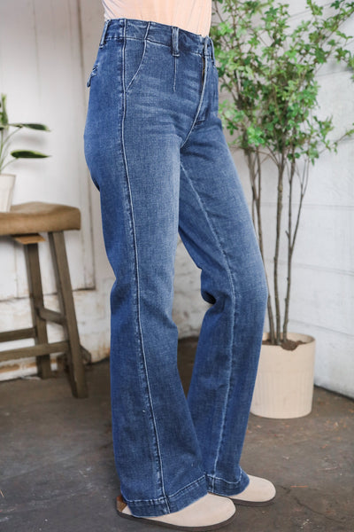 Trouser Bootcut Stretch Denim Jeans - Online Only!