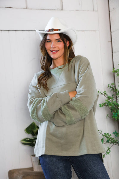 Falling Leaves Sage Pullover - Online Only!