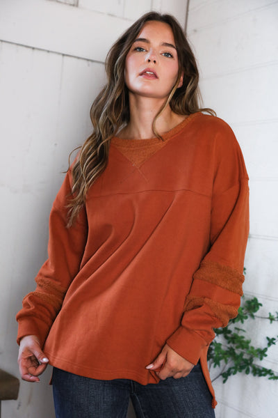 Falling Leaves Rust Pullover - Online Only!