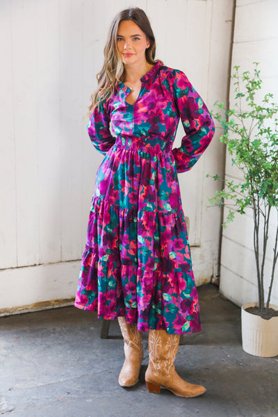 Floral Symphony Smocked Waist Dress - Online Only!