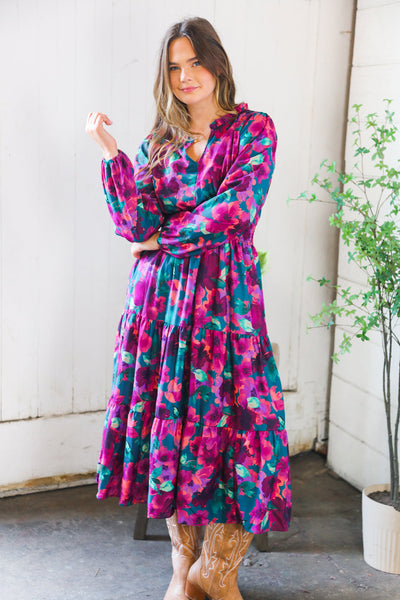Floral Symphony Smocked Waist Dress - Online Only!