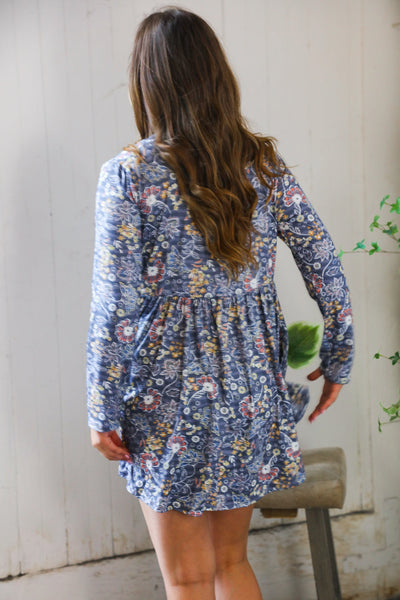Midnight Meadows Charcoal Swing Dress - Online Only!