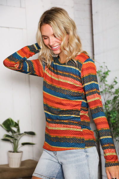 Canyon Glow Stripe Hacci Top - Online Only!