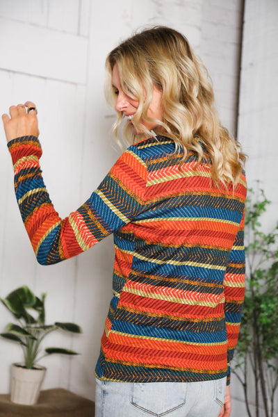 Canyon Glow Stripe Hacci Top - Online Only!