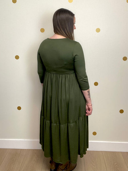Olive Tiered Dress