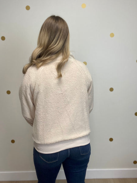 Umgee Ivory Sherpa Button Up Jacket