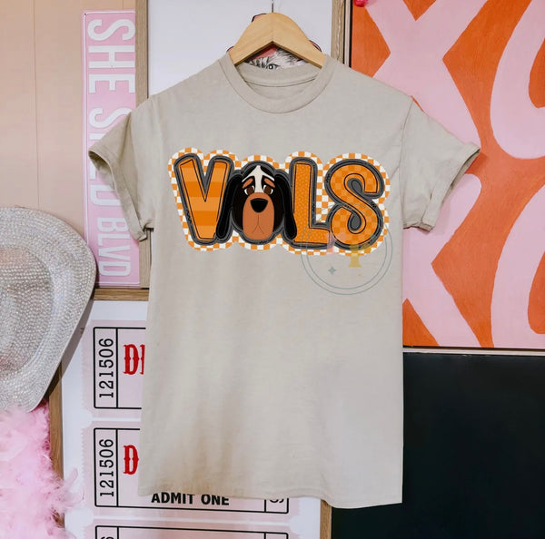 Tan Vols Checkered Smokey Tee