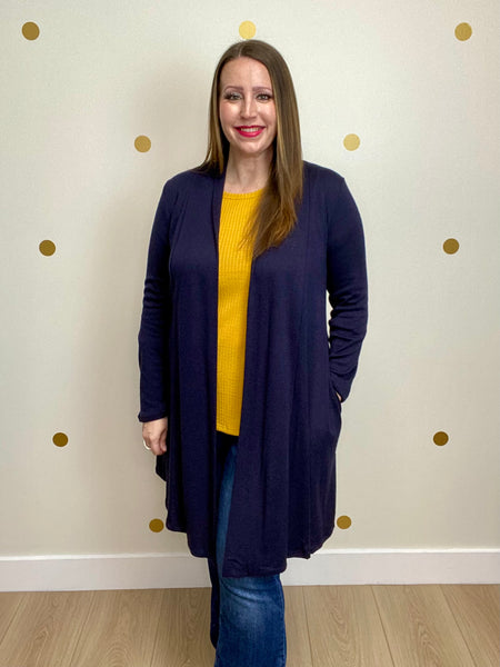 Navy Pocket Cardigan