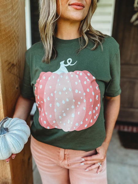 FINAL SALE Blush Dotted Pumpkin Tee