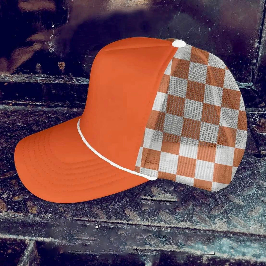 Game Day Orange Checkered Hat