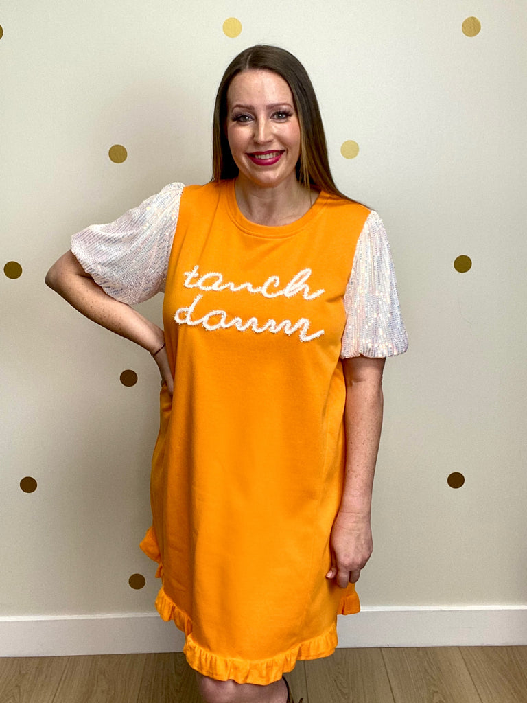 Umgee Orange Touch Down Detail Dress