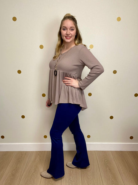 Navy High Waisted Flare Pants