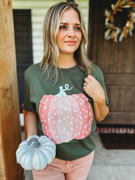 FINAL SALE Blush Dotted Pumpkin Tee