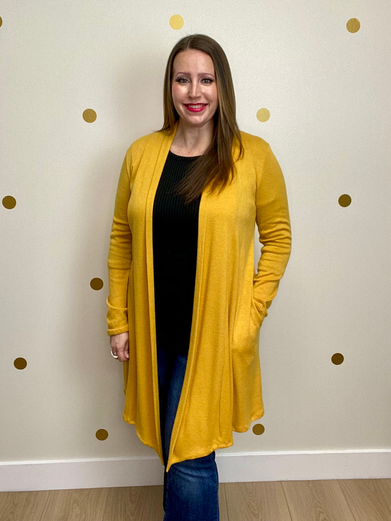Mustard Pocket Cardigan