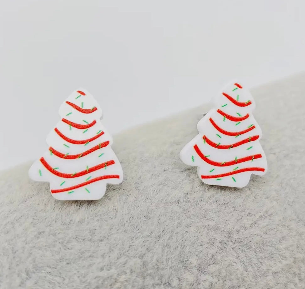 Christmas Tree Cake Earrings