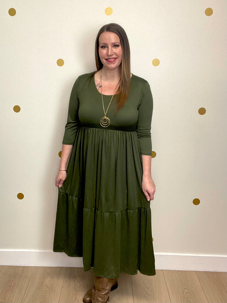 Olive Tiered Dress