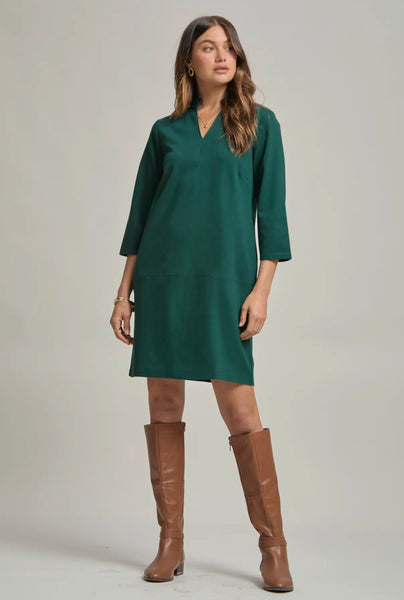 Hunter Green Classic Collared Dress