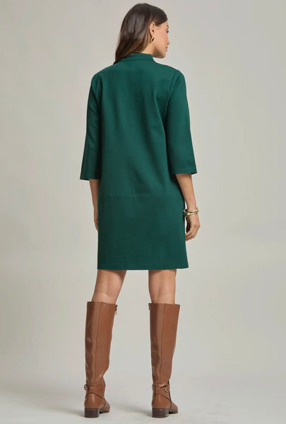 Hunter Green Classic Collared Dress