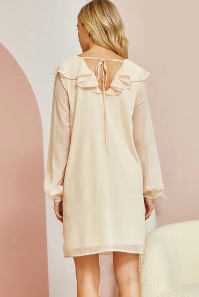 FINAL SALE Champagne Ruffle Dress