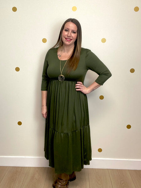 Olive Tiered Dress