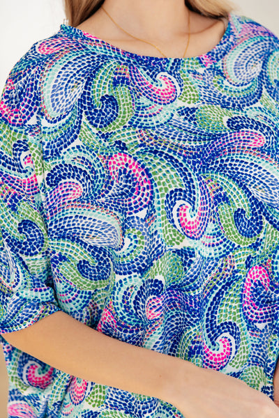 Essential Blouse in Painted Blue Mix - Online Only!