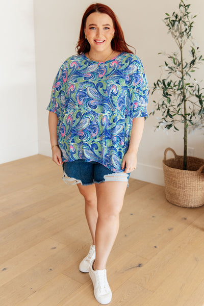 Essential Blouse in Painted Blue Mix - Online Only!