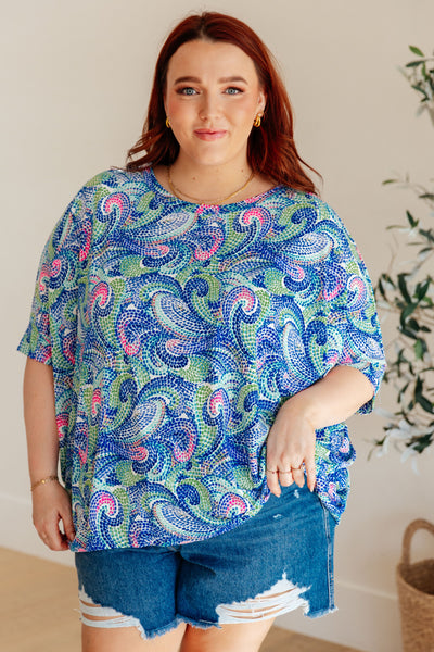 Essential Blouse in Painted Blue Mix - Online Only!