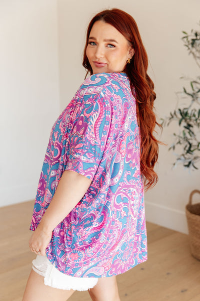 Essential Blouse in Purple Paisley - Online Only!