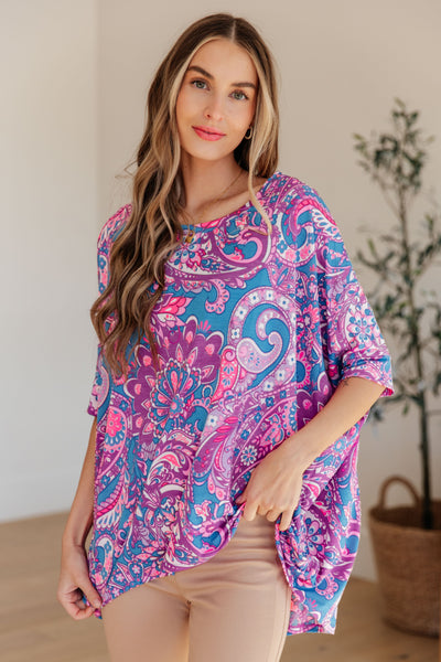 Essential Blouse in Purple Paisley - Online Only!