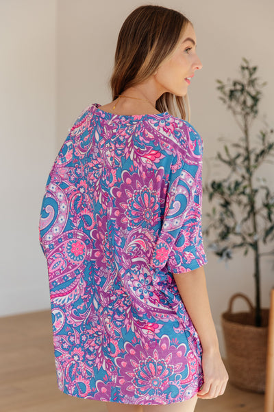 Essential Blouse in Purple Paisley - Online Only!