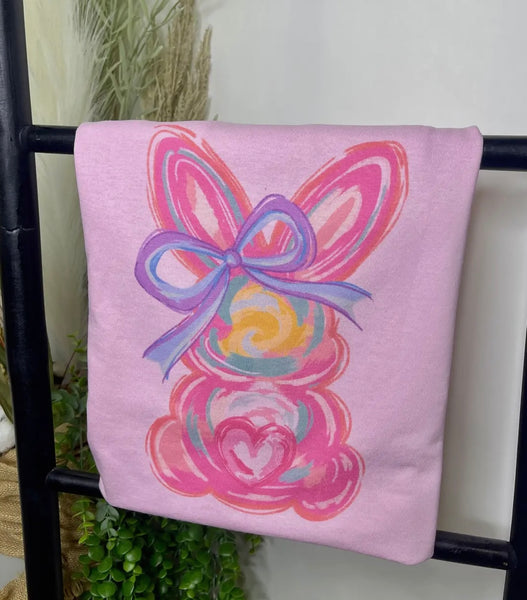 FINAL SALE Pink Multicolor Bunny Tee
