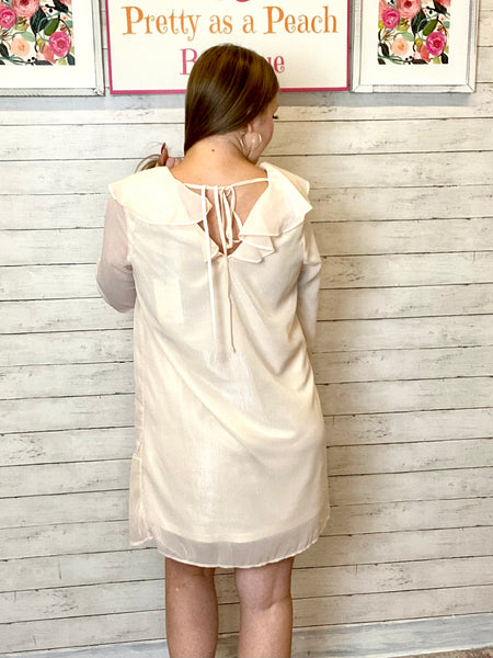 FINAL SALE Champagne Ruffle Dress