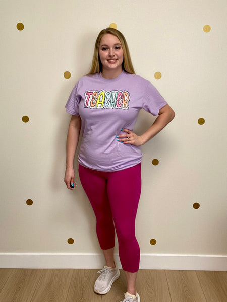 FINAL SALE Pink High Rise Capri Leggings