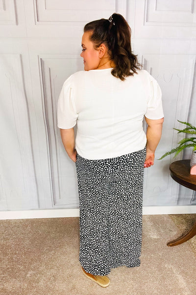 Let's Meet Up Black Animal Print Smocked Waist Palazzo Pants - Online Only!