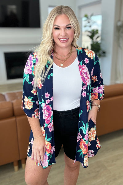 Navy and Lavender Bouquet Cardigan - Online Only!