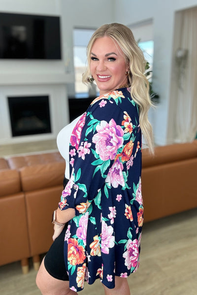 Navy and Lavender Bouquet Cardigan - Online Only!