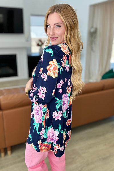 Navy and Lavender Bouquet Cardigan - Online Only!