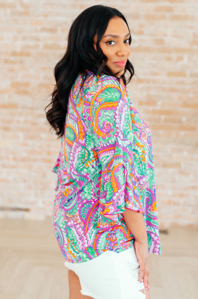 Lavender Mint Paisley Bell Sleeve Top - Online Only!