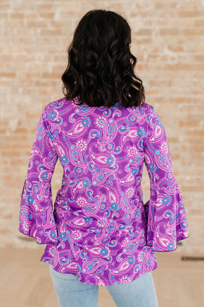 Lavender Paisley Bell Sleeve Top - Online Only!