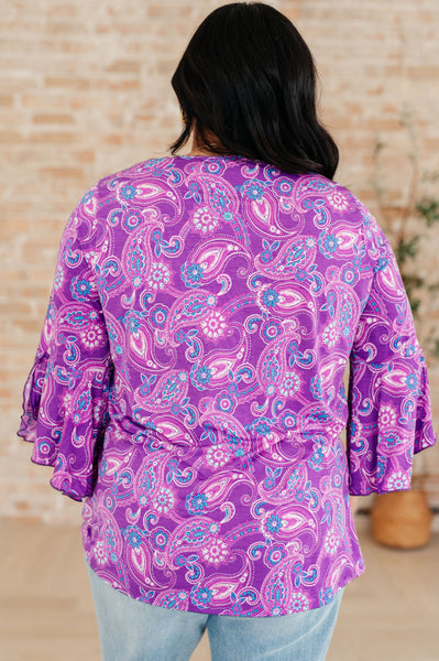Lavender Paisley Bell Sleeve Top - Online Only!