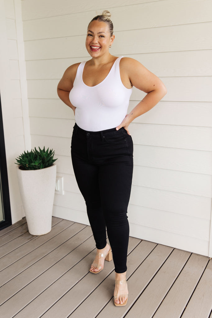 Judy Blue High Rise Control Top Classic Skinny Jeans in Black - Online Only!