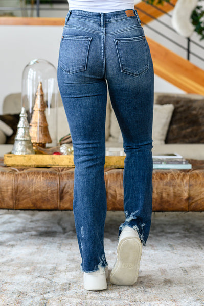 Judy Blue High Contrast Slim Bootcut Destroyed Jeans - Online Only!