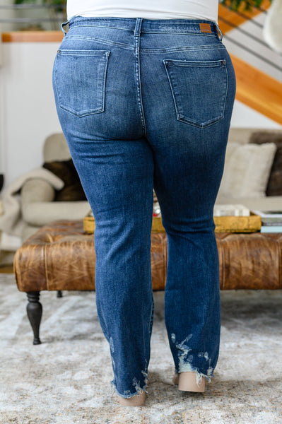 Judy Blue High Contrast Slim Bootcut Destroyed Jeans - Online Only!